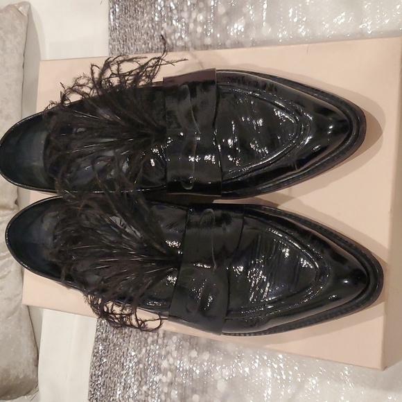 Christopher Kane Black Loafers with feathers Size 41 - Picture 3 of 7